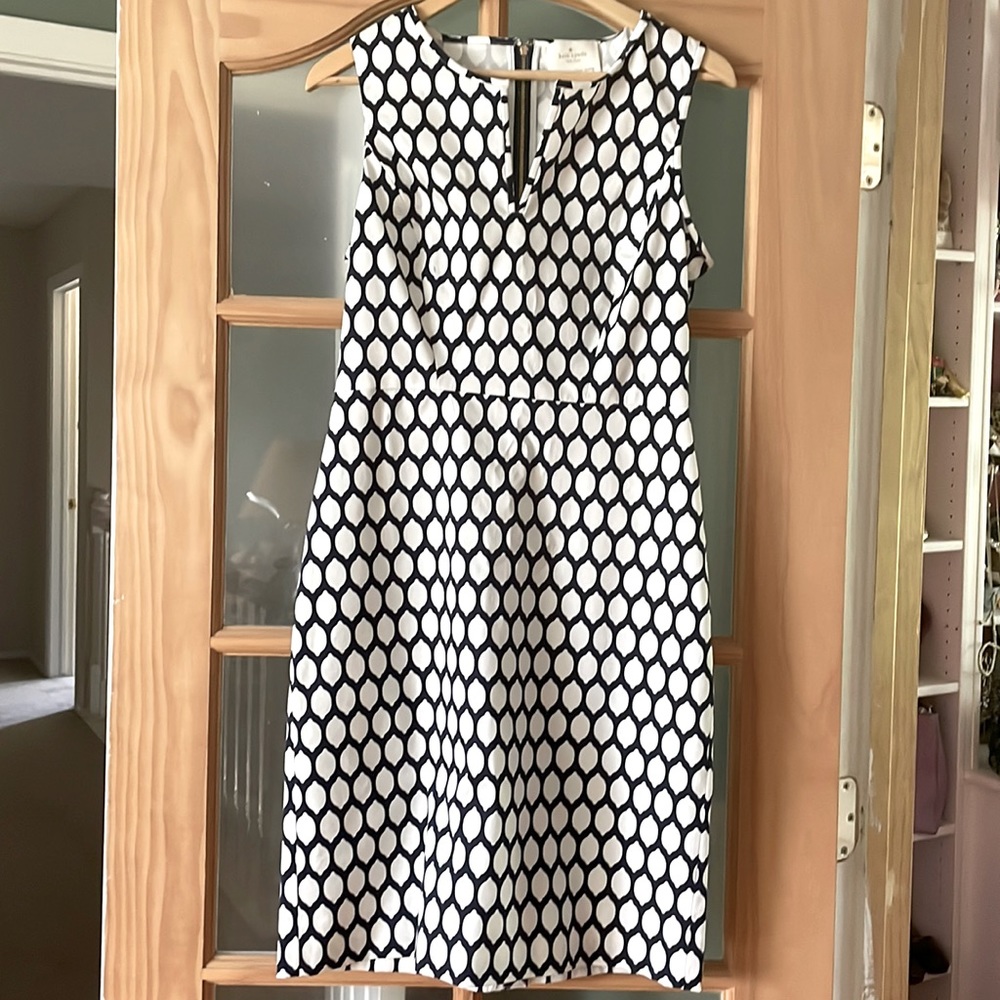 Kate spade blue and white lemon sheath dress